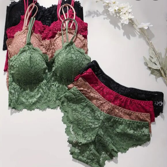 DESIGNER Other - 4 SETS WOMENS SEXY LACED  BRA & PANTY SET SIZE XL